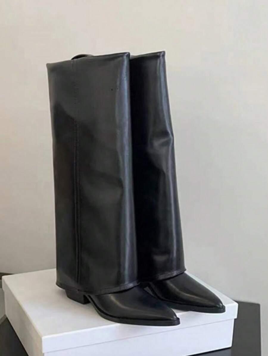 SHEIN CZARNE KOZAKI IMITACJA SKÓRY W01__39