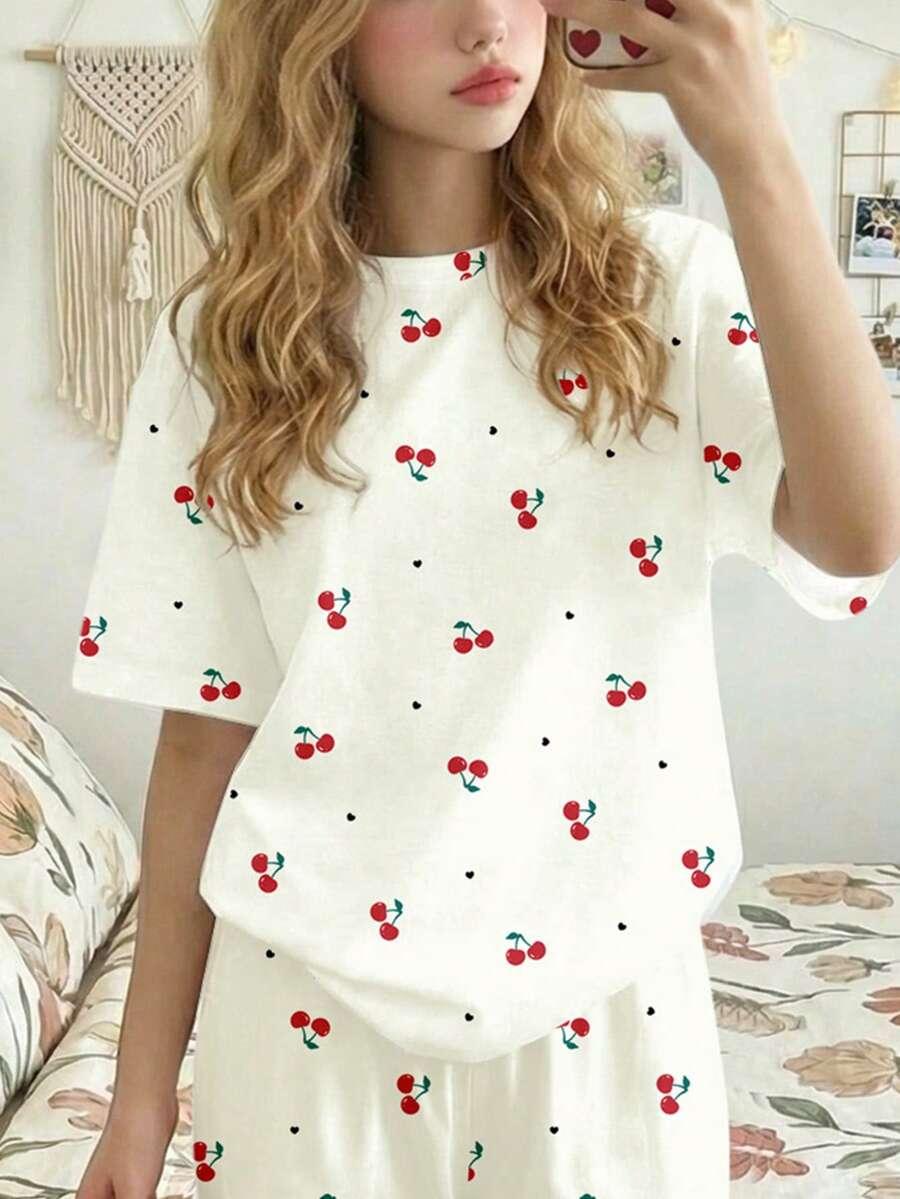 SHEIN PIŻAMA DWUCZĘŚCIOWA BLUZKA SPODNIE S06__158/164