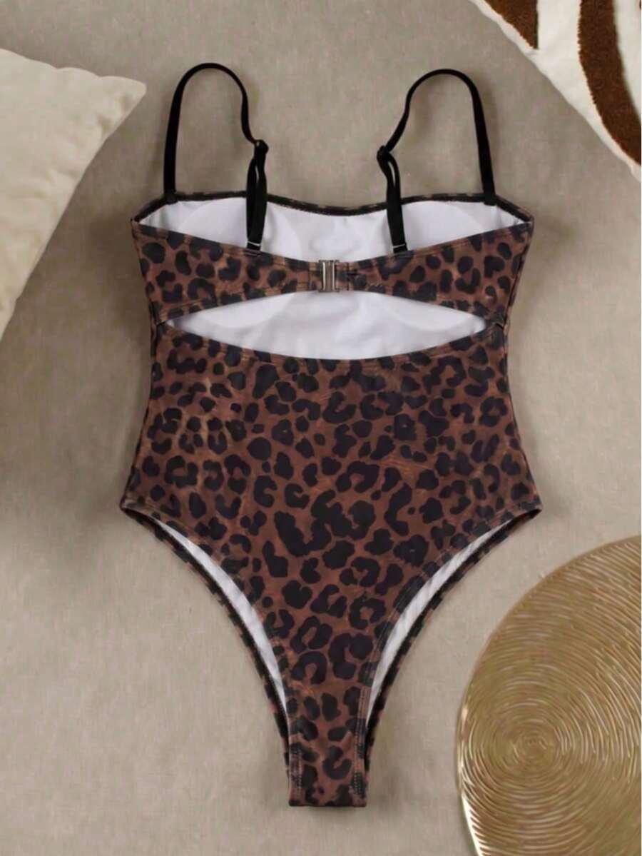 SHEIN JEDNOCZĘŚCIOWY STRÓJ KĄPIELOWY ANIMAL PRINT S09__XS