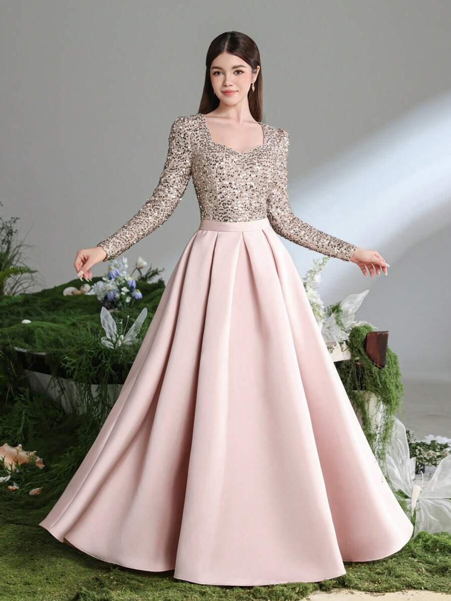 SHEIN MAXI SUKIENKA DŁUGI RĘKAW S06__162-166