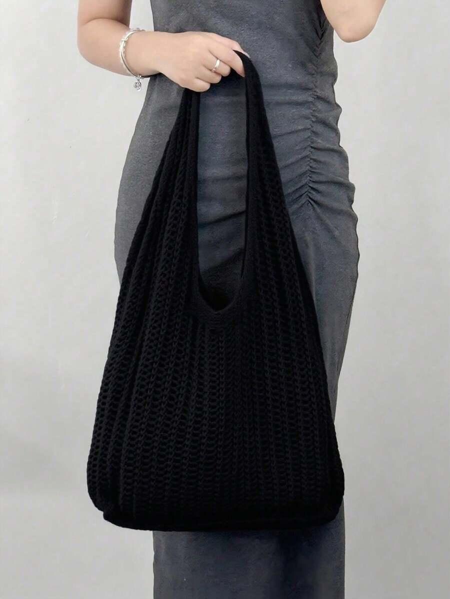 YOGODLNS CZARNA TORBA NA RAMIE S07__35X29CM