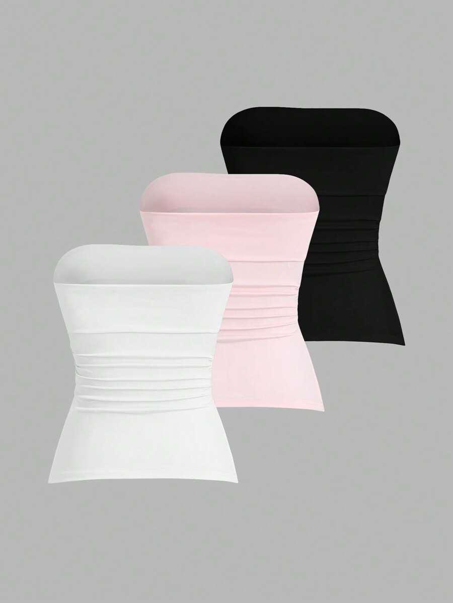 SWEETRA TOP BEZ RĘKAWÓW 3-PACK S06__XS