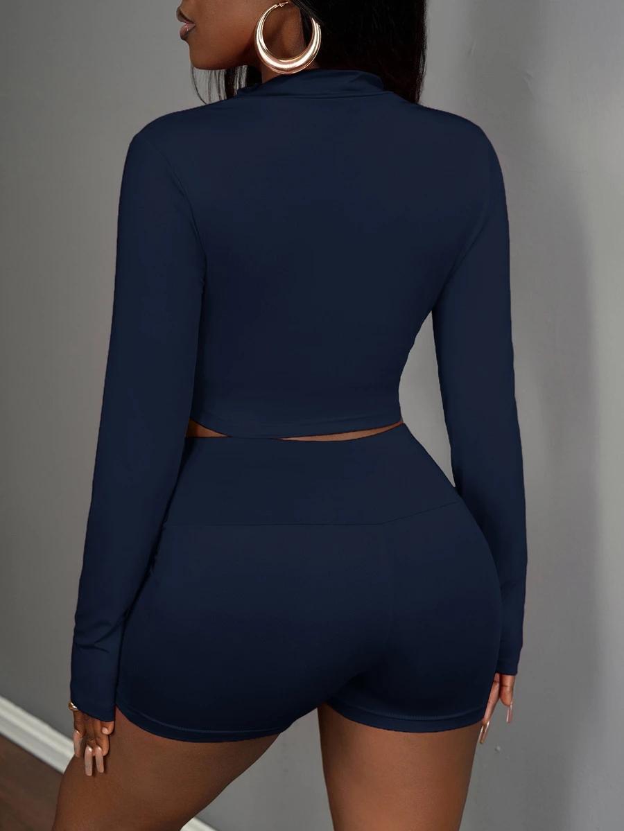 SLAYDIVA GRANATOWE SPODENKI BLUZKA KOMPLET S06__S