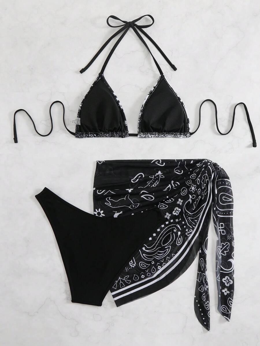 SHEIN DWUCZĘŚCIOWY STRÓJ KĄPIELOWY PAREO KOMPLET S09__S