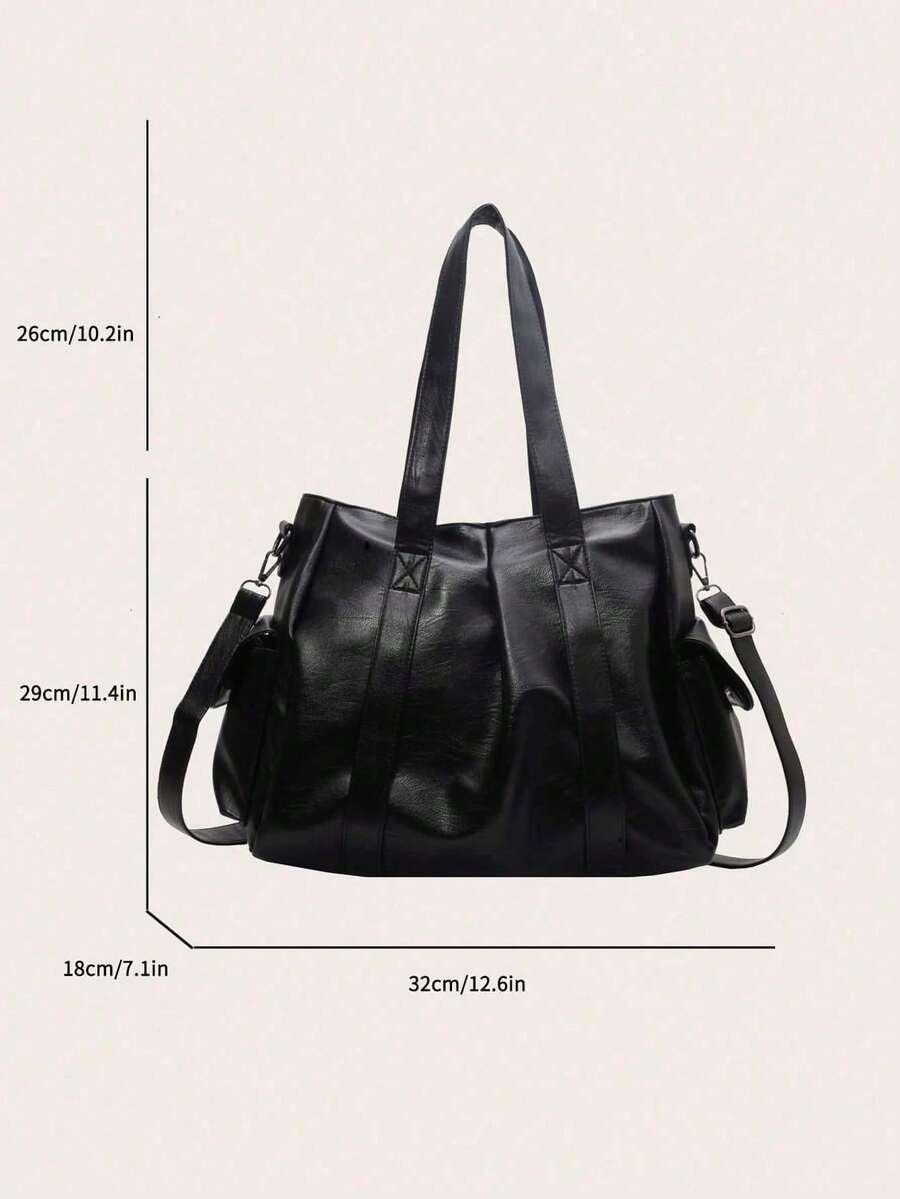 SHEIN CZARNA TOREBKA IMITACJA SKÓRY S07__29X32CM