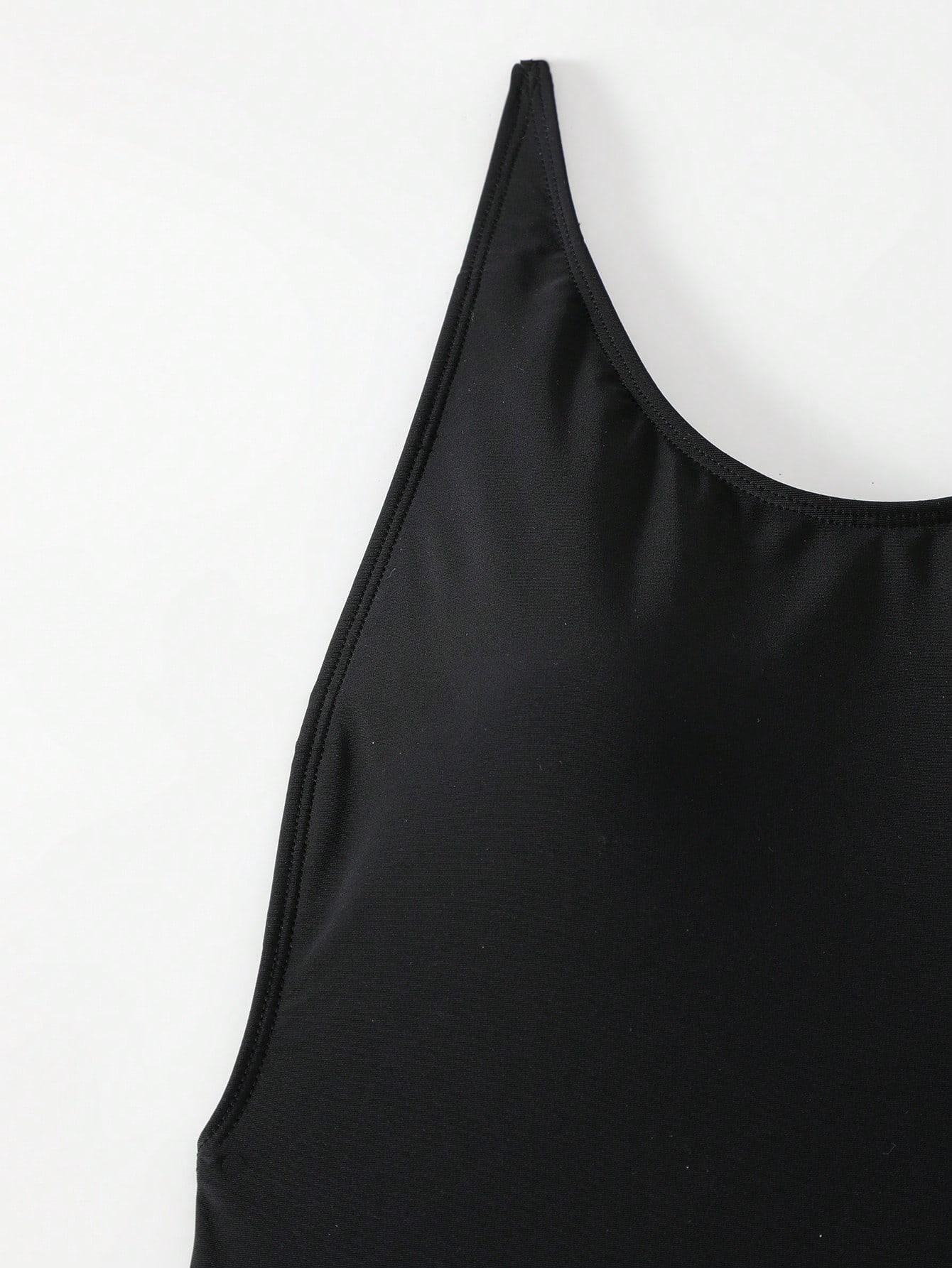 SHEIN CZARNY STRÓJ KĄPIELOWY JEDNOCZĘŚCIOWY S09__XS