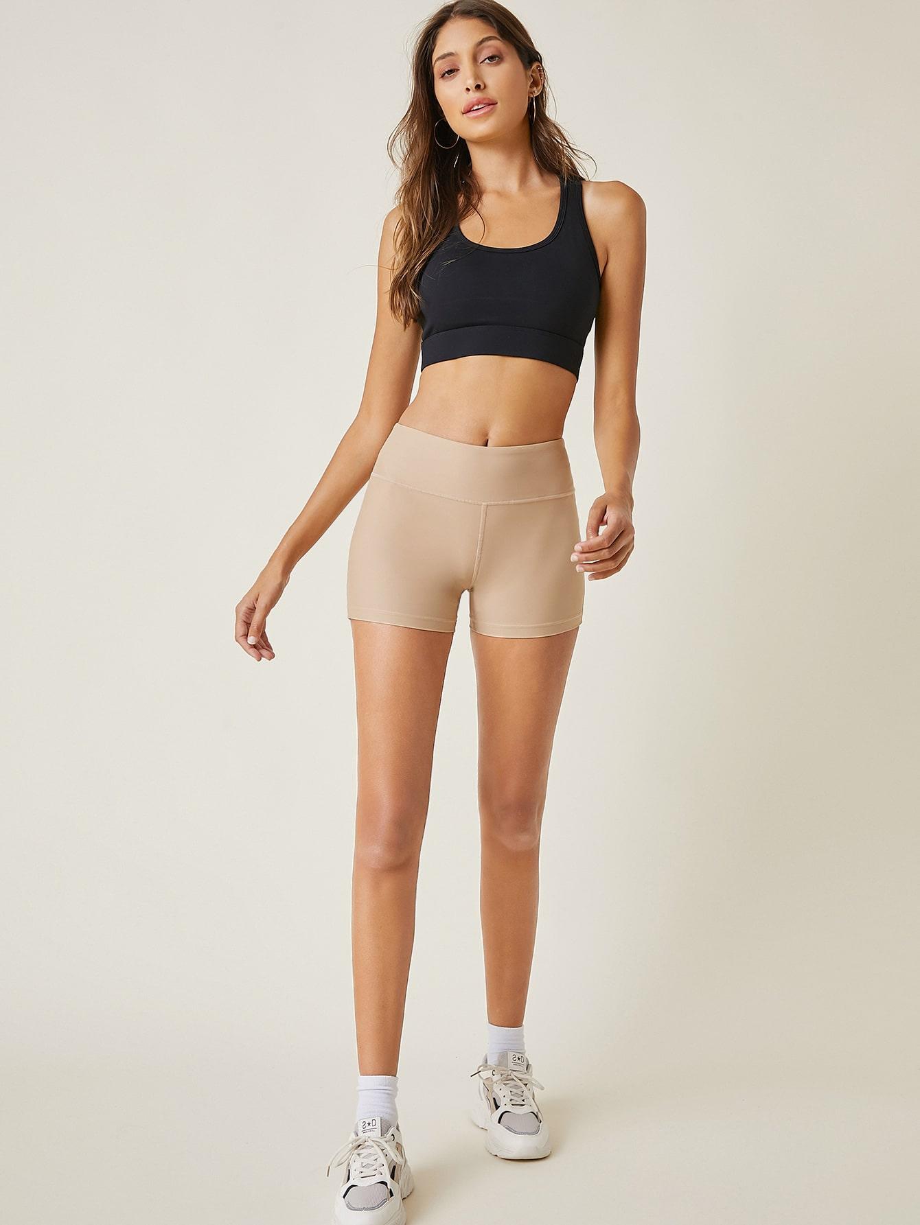 SHEIN BEŻOWE SPODENKI WYSOKI STAN S06__XL