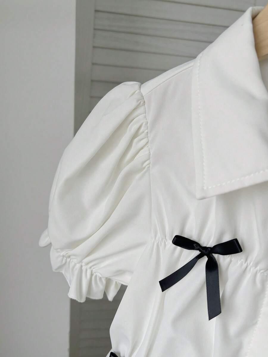 SHEIN BIAŁA KOSZULA ZDOBIENIE S06__140-146
