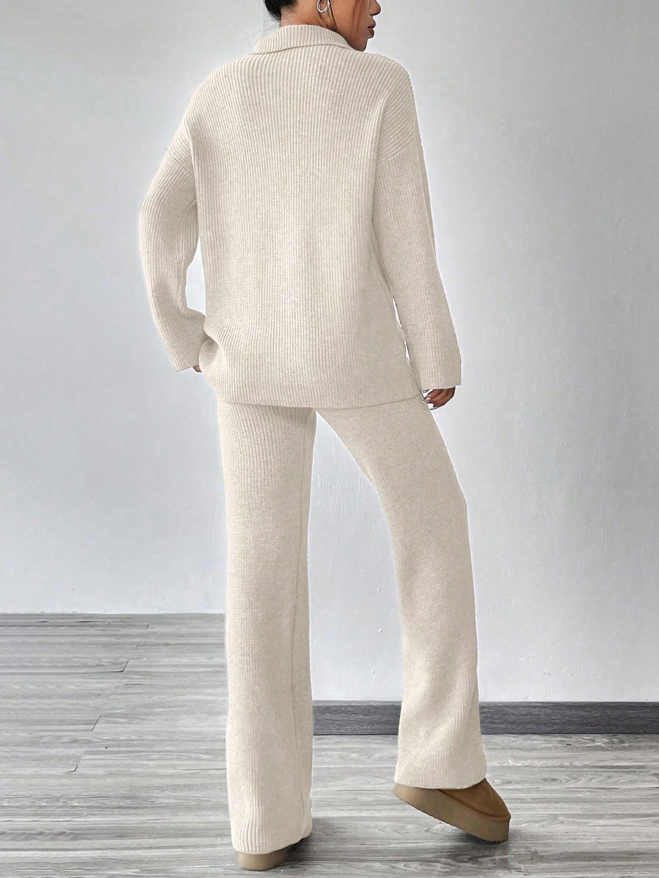 SHEIN SWETER SPODNIE DZIANINOWY KOMPLET S06__S