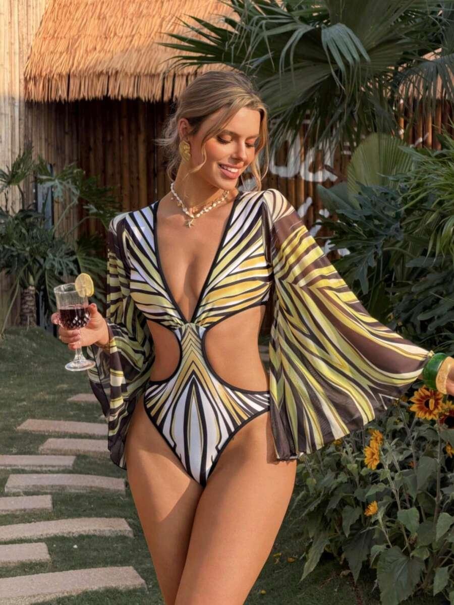 SHEIN JEDNOCZĘŚCIOWY STRÓJ KĄPIELOWY S09__S
