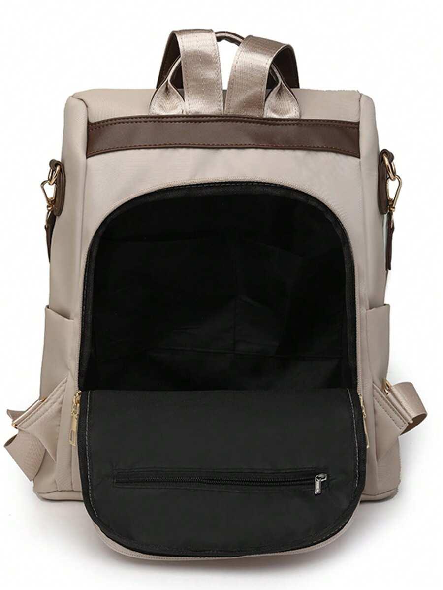 SHEIN BEŻOWY PLECAK ZAMEK S07__32X34