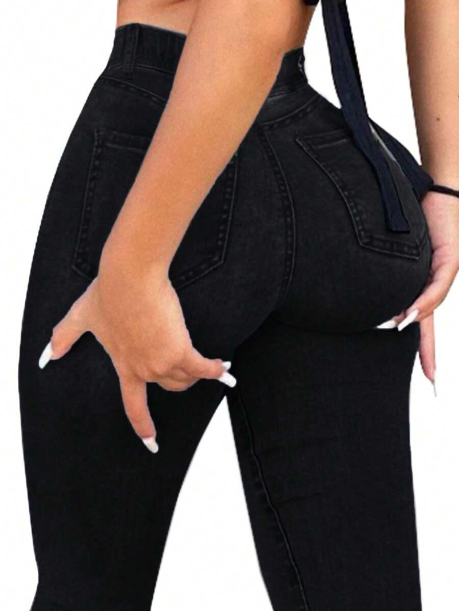 SHEIN CZARNE SPODNIE JEANS S06__XL