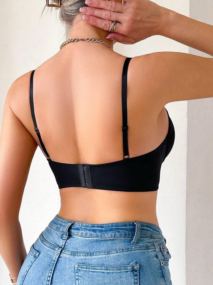 SHEIN CZARNY USZTYWNIANY BIUSTONOSZ S06__85C