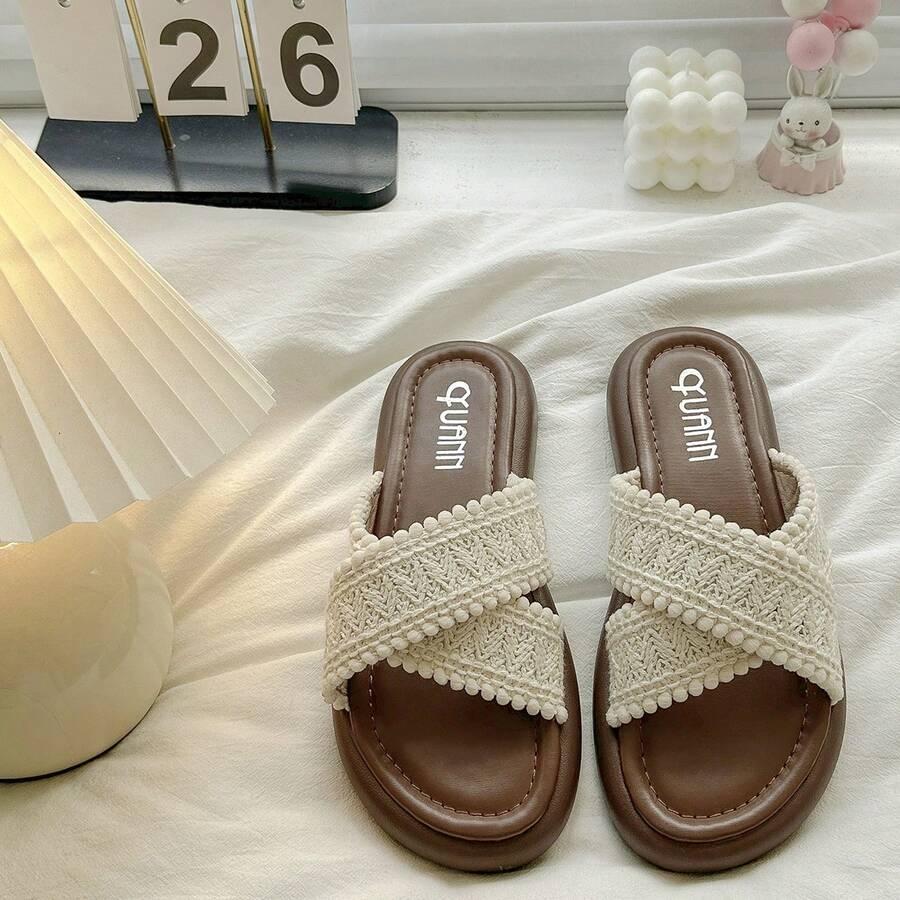 SHEIN BEŻOWE WSUWANE KLAPKI S06__37,5