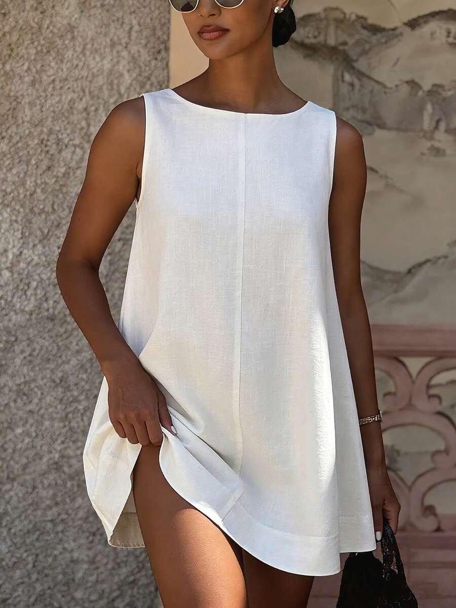 SHEIN BIAŁA MINI PROSTA SUKIENKA S06__XL