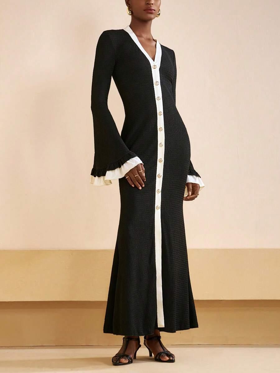 SHEIN MAXI SUKIENKA KONTRAST S06__XL