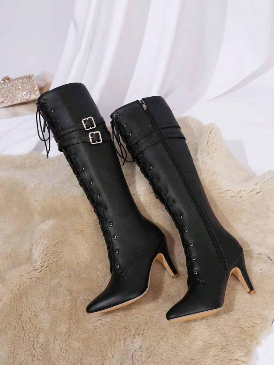 SHEIN CZARNE KOZAKI IMITACJA SKÓRY W01__40,5
