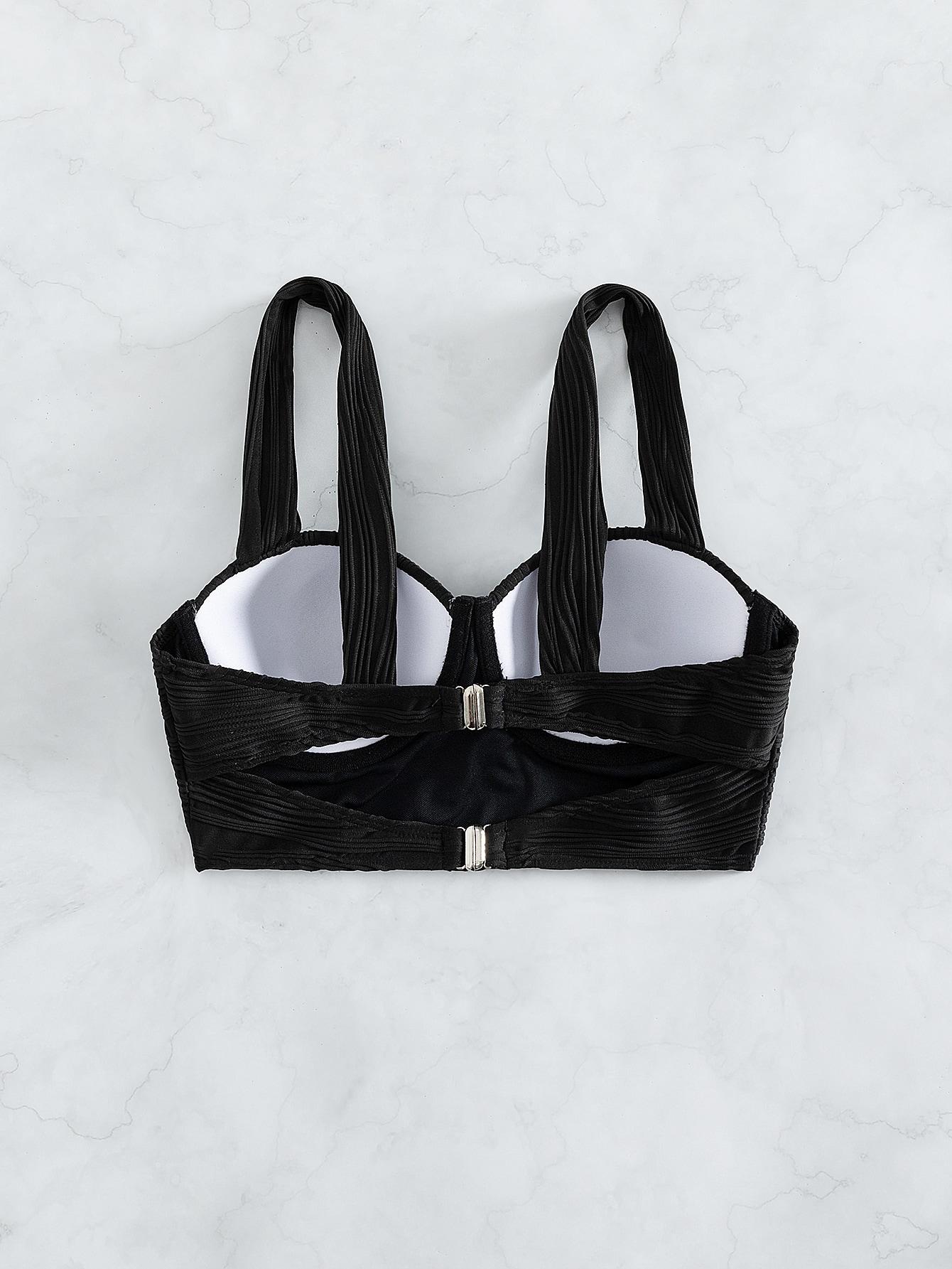 SHEIN CZARNA GÓRA OD BIKINI S09__L
