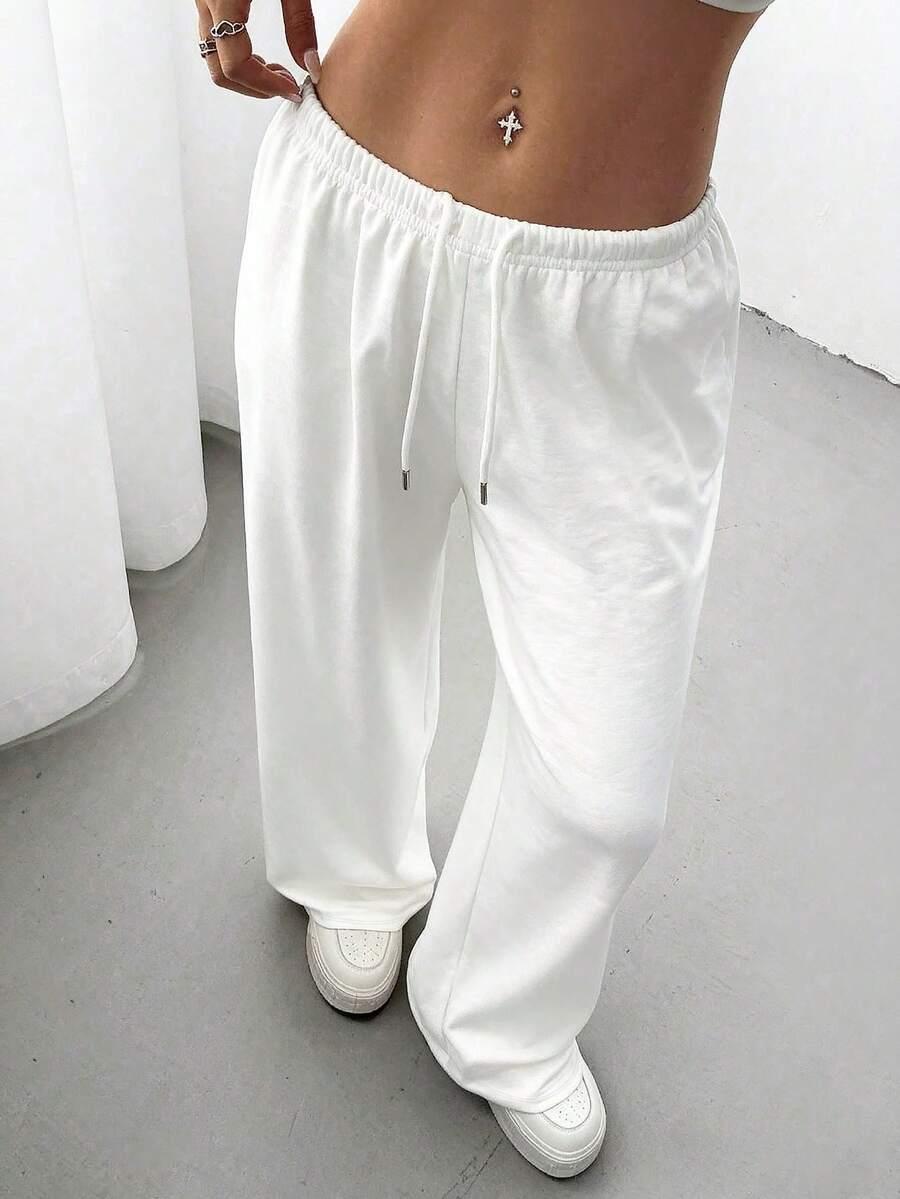 SHEIN BIAŁE SPODNIE DRESOWE S06__M
