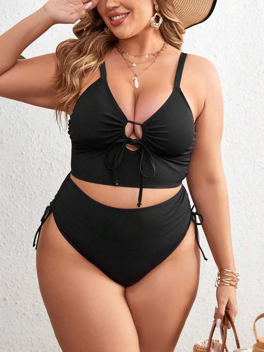 SHEIN CZARNY DWUCZĘŚCIOWY STRÓJ KĄPIELOWY S09__48