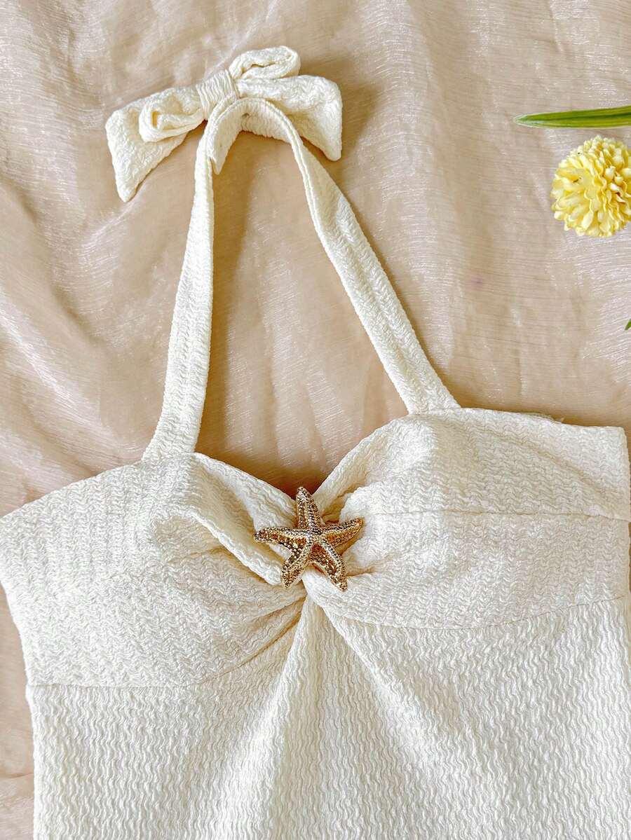 SHEIN ŻÓŁTA SUKIENKA FALBANY S06__128-134