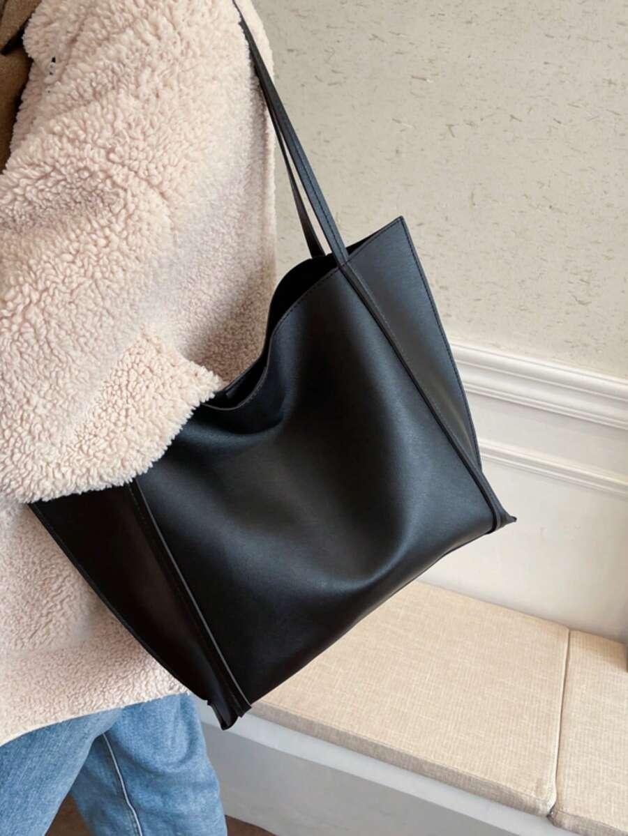 SHEIN CZARNA TOREBKA IMITACJA SKÓRY S07__29X48CM