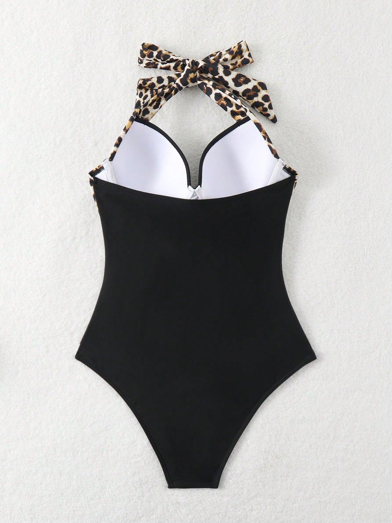 SHEIN STRÓJ KĄPIELOWY ANIMAL PRINT S09__XL