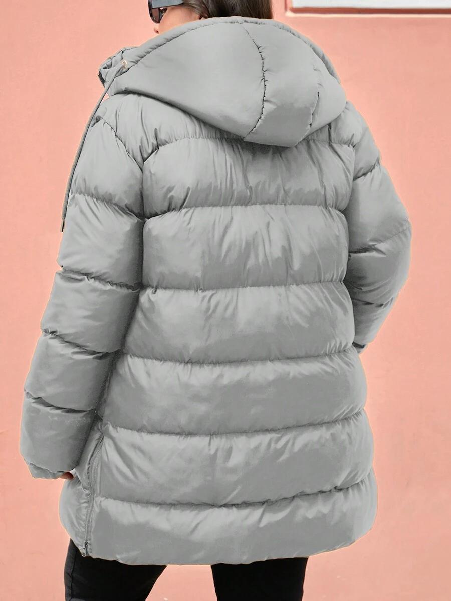 SHEIN SZARA PIKOWANA KURTKA ZAMEK W01__50