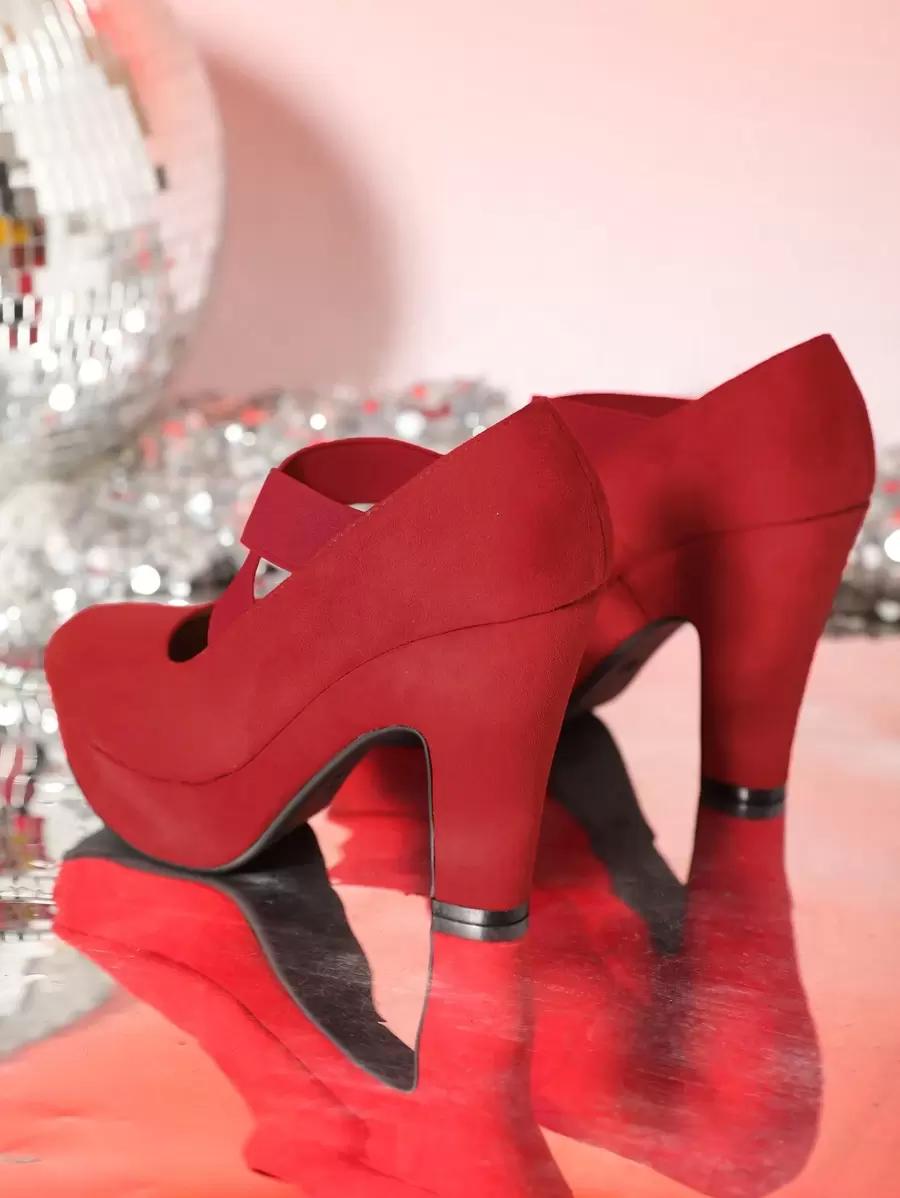 SHEIN CZERWONE CZÓŁENKA IMITACJA ZAMSZU S06__40