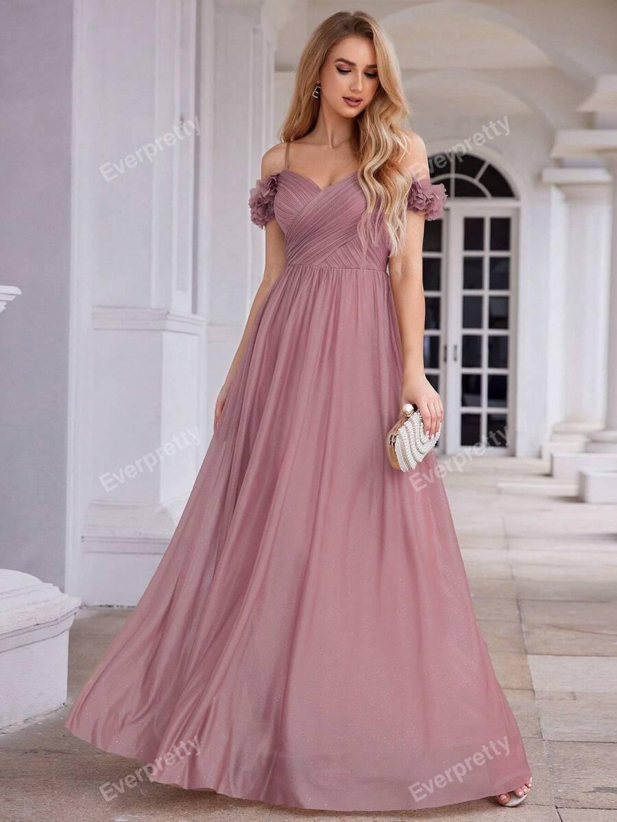 SHEIN RÓŻOWA MAXI SUKIENKA ZDOBIENIE S06__XL
