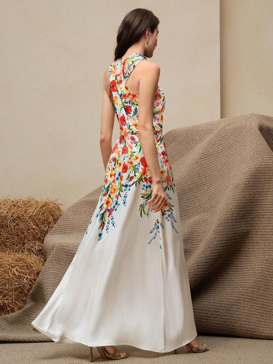 SHEIN MAXI SUKIENKA W KWIATY S06__M