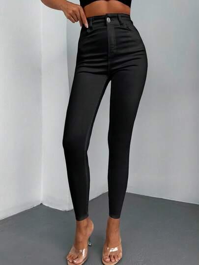 SHEIN CZARNE SPODNIE JEANS S09__S