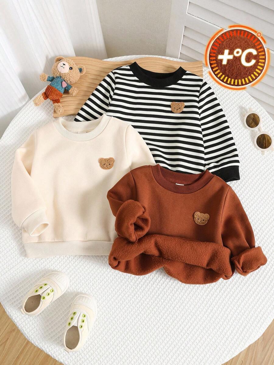 SHEIN BLUZA OKRĄGŁY DEKOLT 3-PACK S06__98/104
