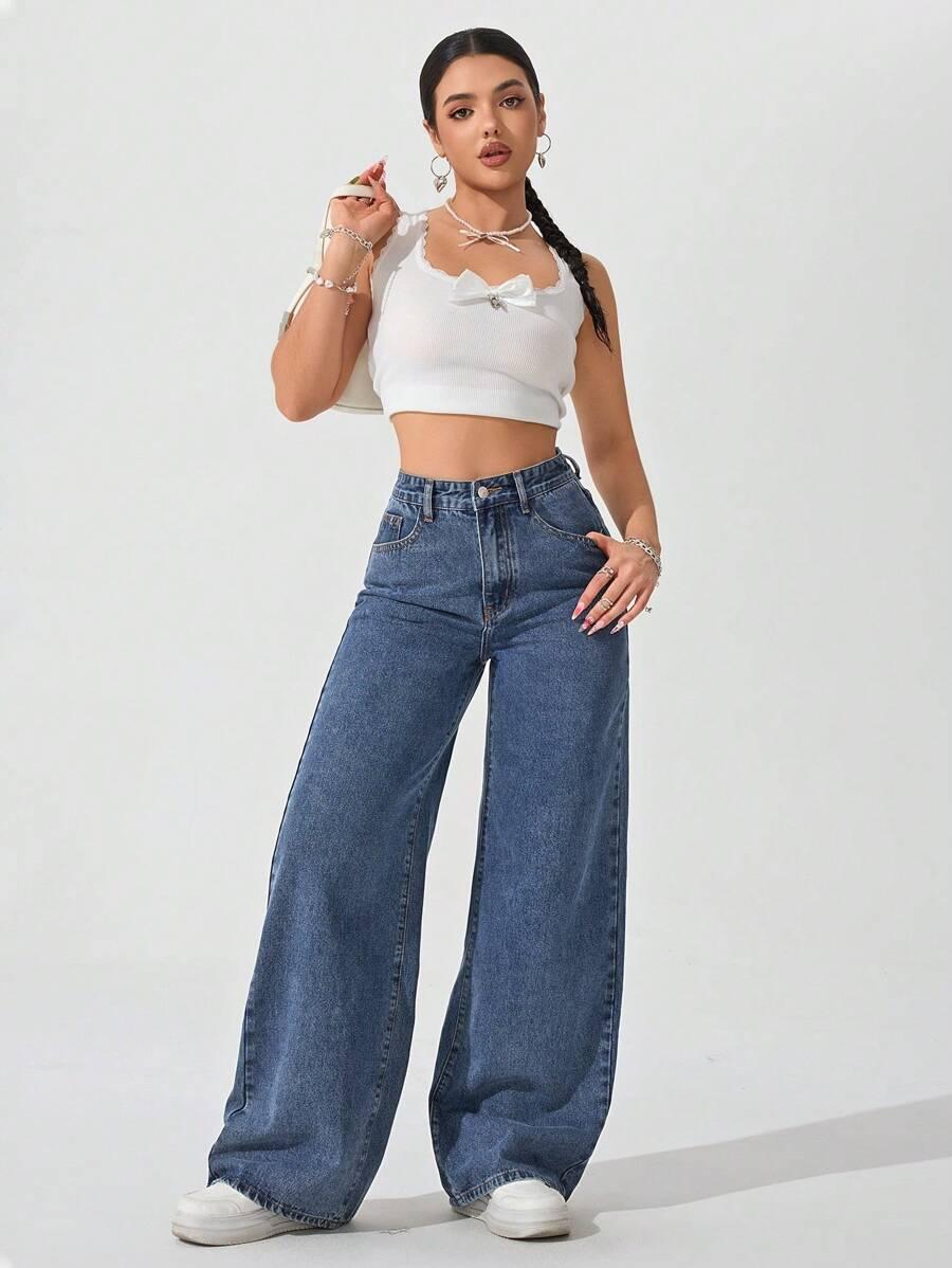 SHEIN NIEBIESKIE BAGGY JEANS S06__46