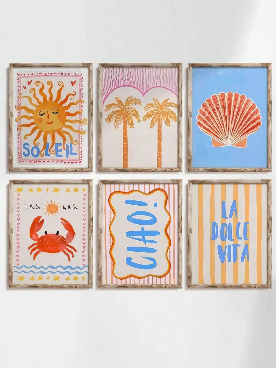 SHEIN PLAKAT NA ŚCIANĘ 6-PACK S07__30X40CM