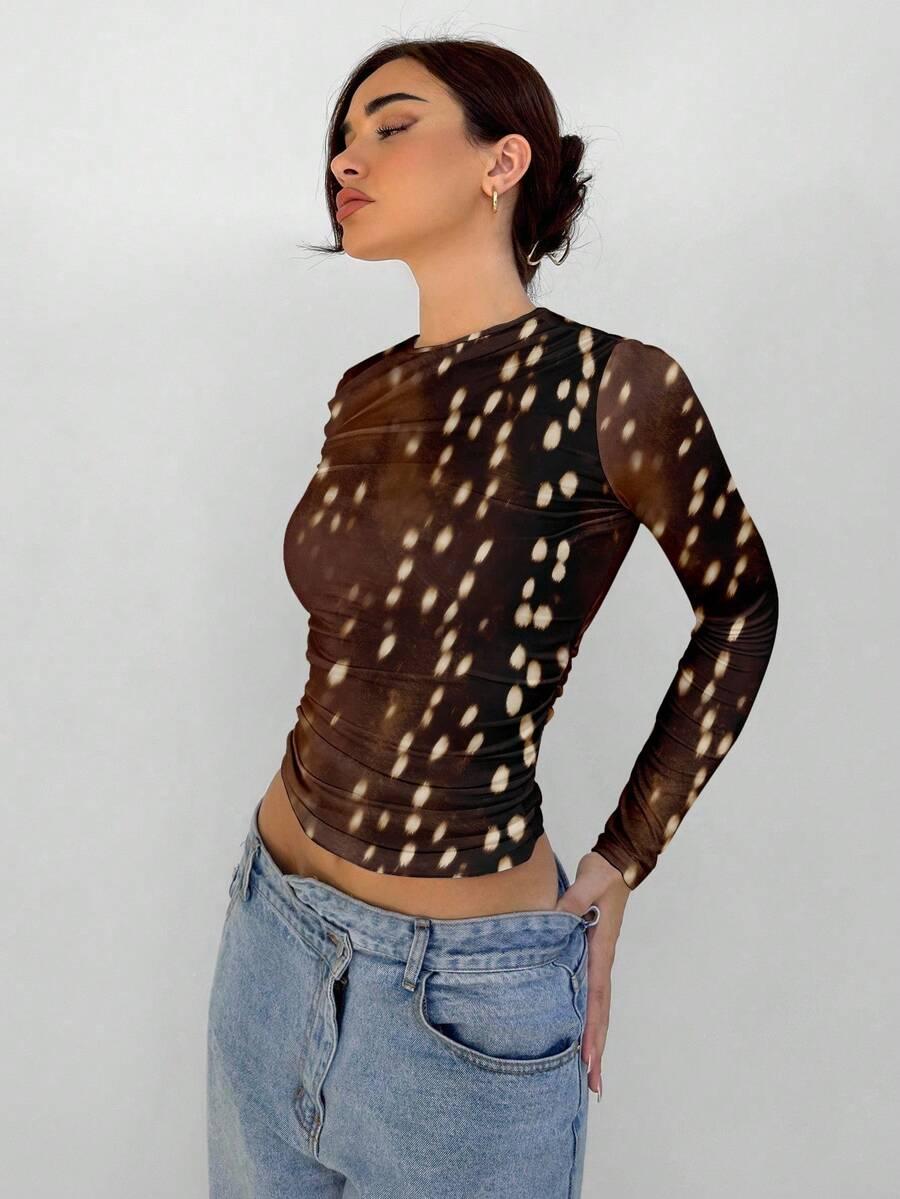 ALORUH BLUZKA DŁUGI RĘKAW ANIMAL PRINT S06__S