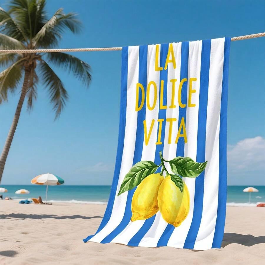 SHEIN RĘCZNIK PLAŻOWY WZÓR PASKI S07__80X160