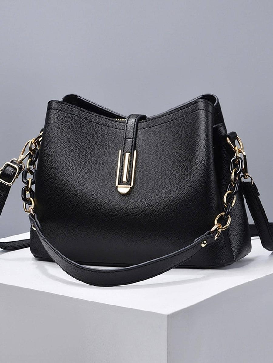 SHEIN CZARNA TOREBKA NA RAMIĘ S07__12X19X26CM