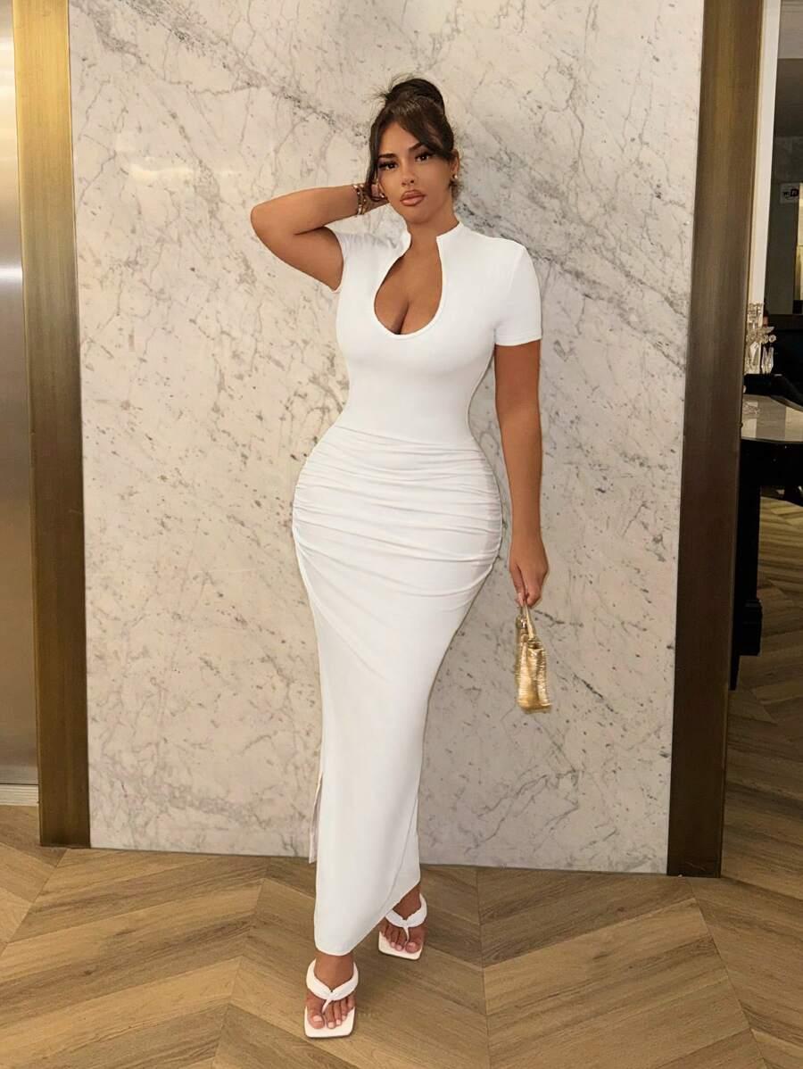 SHEIN BIAŁA MAXI SUKIENKA S09__L