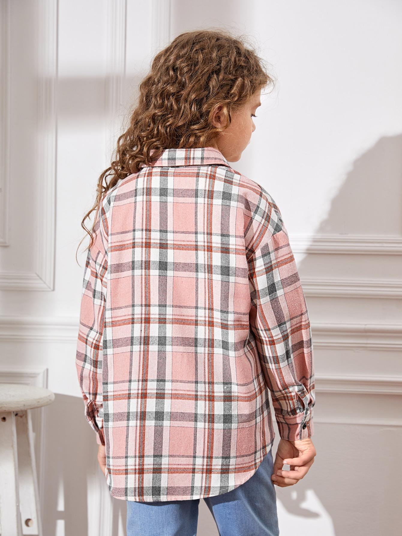 SHEIN KOSZULA W KRATKĘ CASUAL S06__134/140