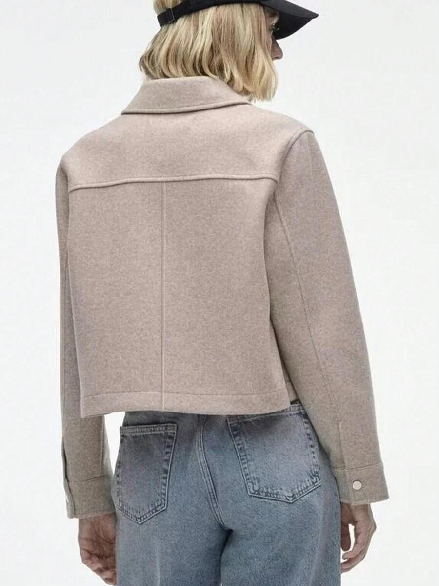 SHEIN BEŻOWA KURTKA GUZIKI S06__M