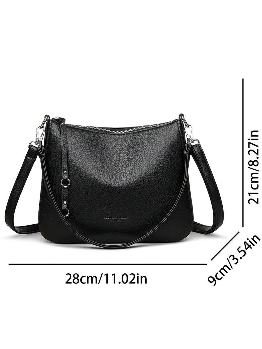 SHEIN CZARNA TOREBKA IMITACJA SKÓRY ZAMEK S07__28X9X21