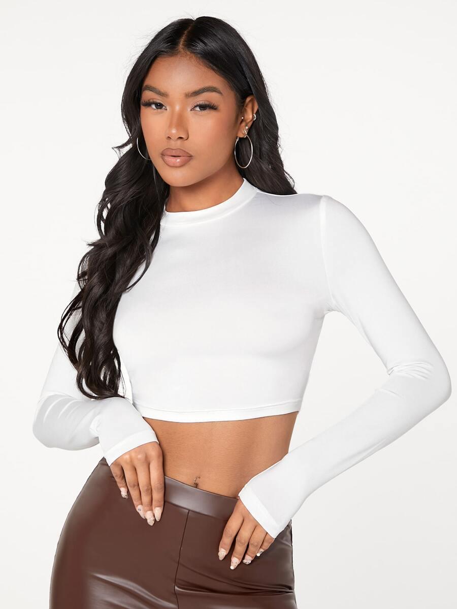SHEIN BIAŁY TOP DŁUGI RĘKAW S06__S