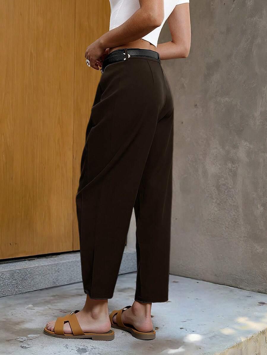 SHEIN BRĄZOWE SPODNIE CASUAL S06__S