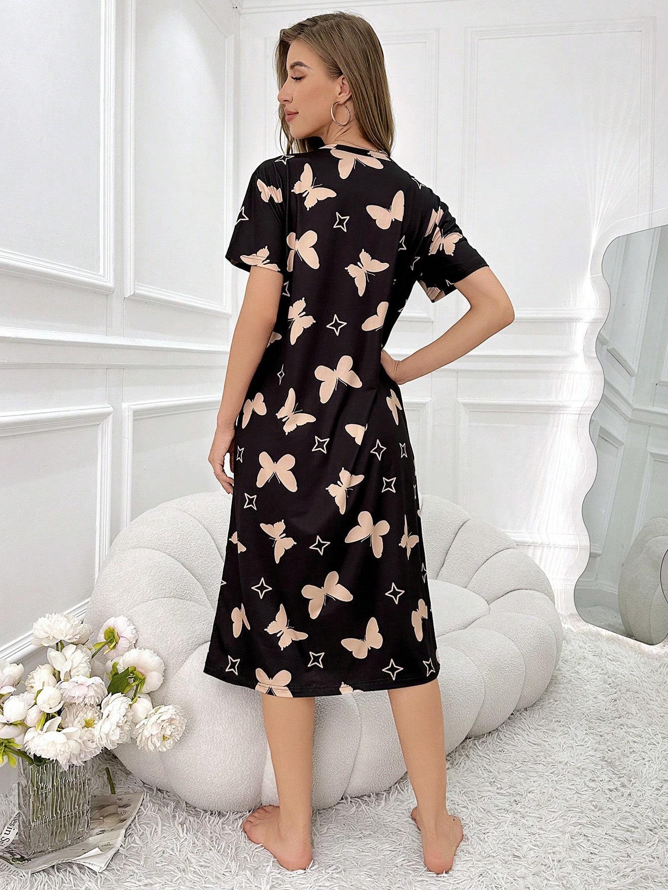 SHEIN CZARNA SUKIENKA MOTYLE S06__XL