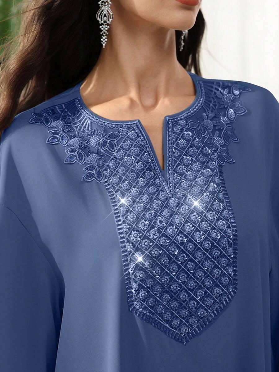 SHEIN NIEBIESKA MAXI SUKIENKA S06__S