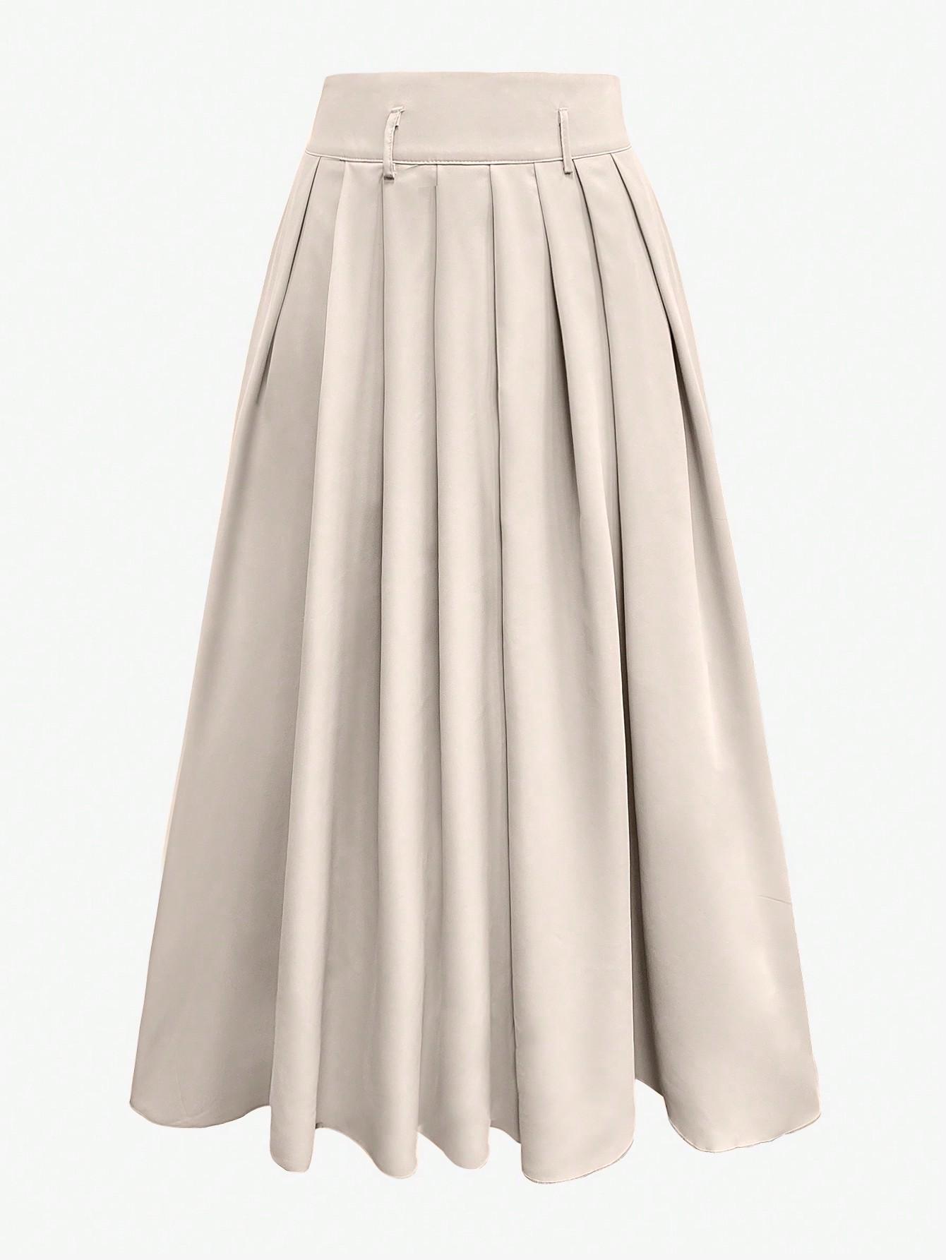 SHEIN BEŻOWA MAXI SPÓDNICA S06__L