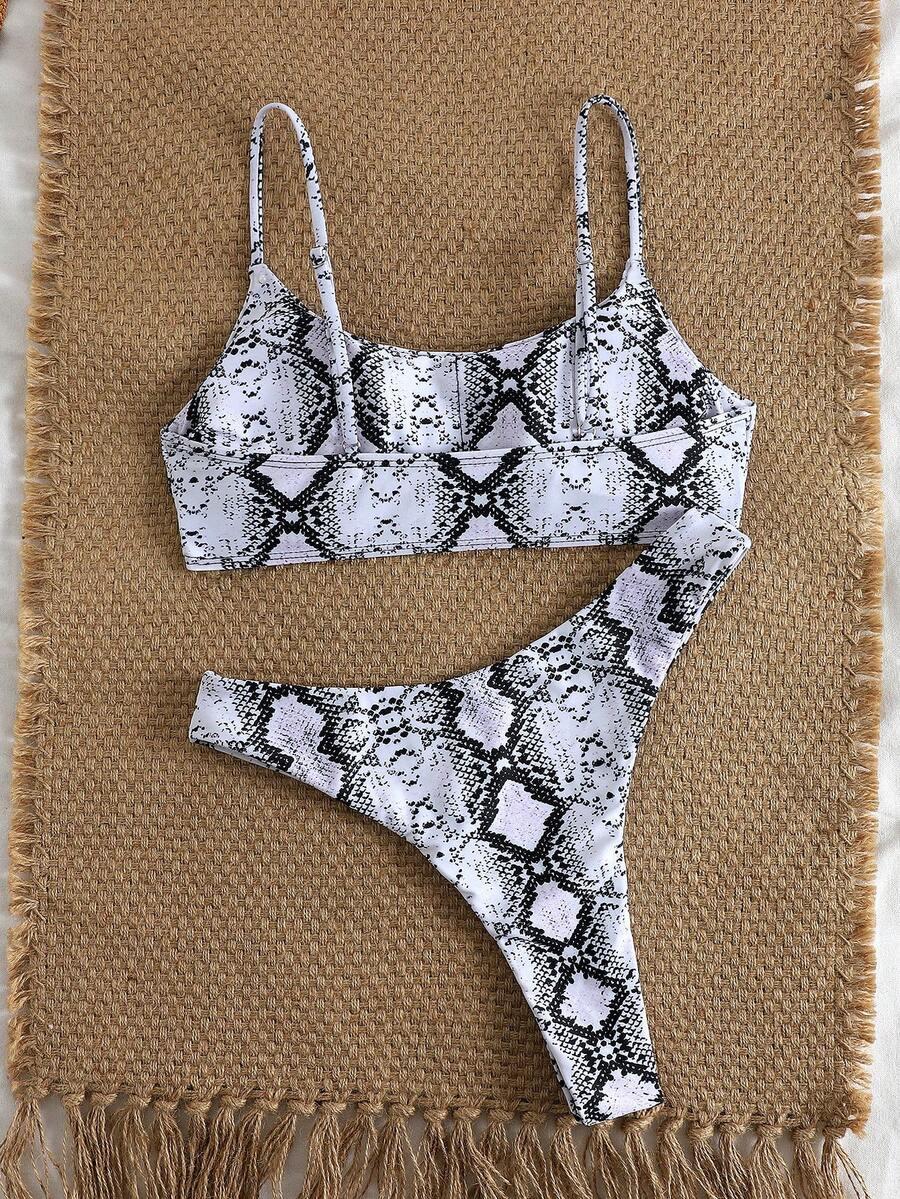 SHEIN DWUCZĘŚCIOWY STRÓJ KĄPIELOWY ANIMAL PRINT S09__S