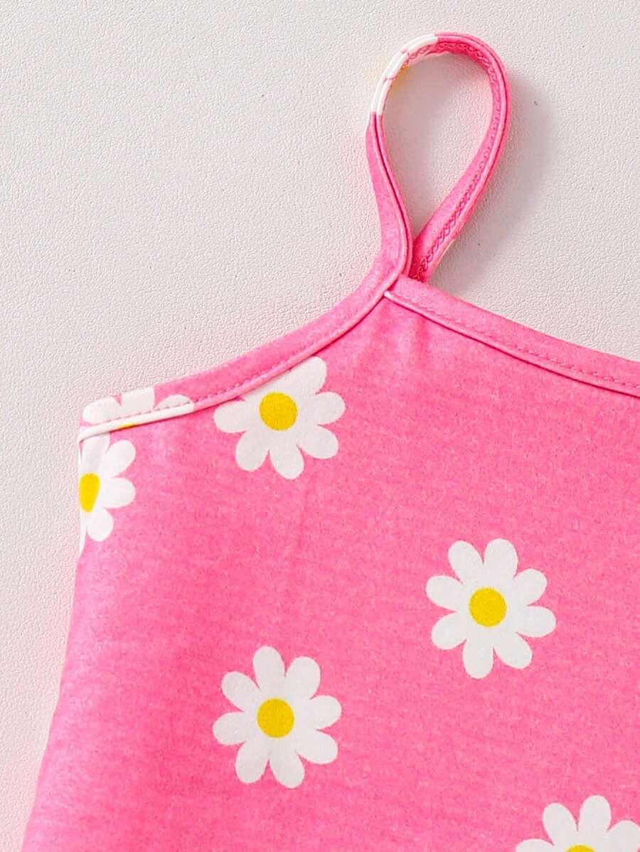 SHEIN SUKIENKA NA RAMIĄCZKACH WZÓR KWIATY S06__104-110CM