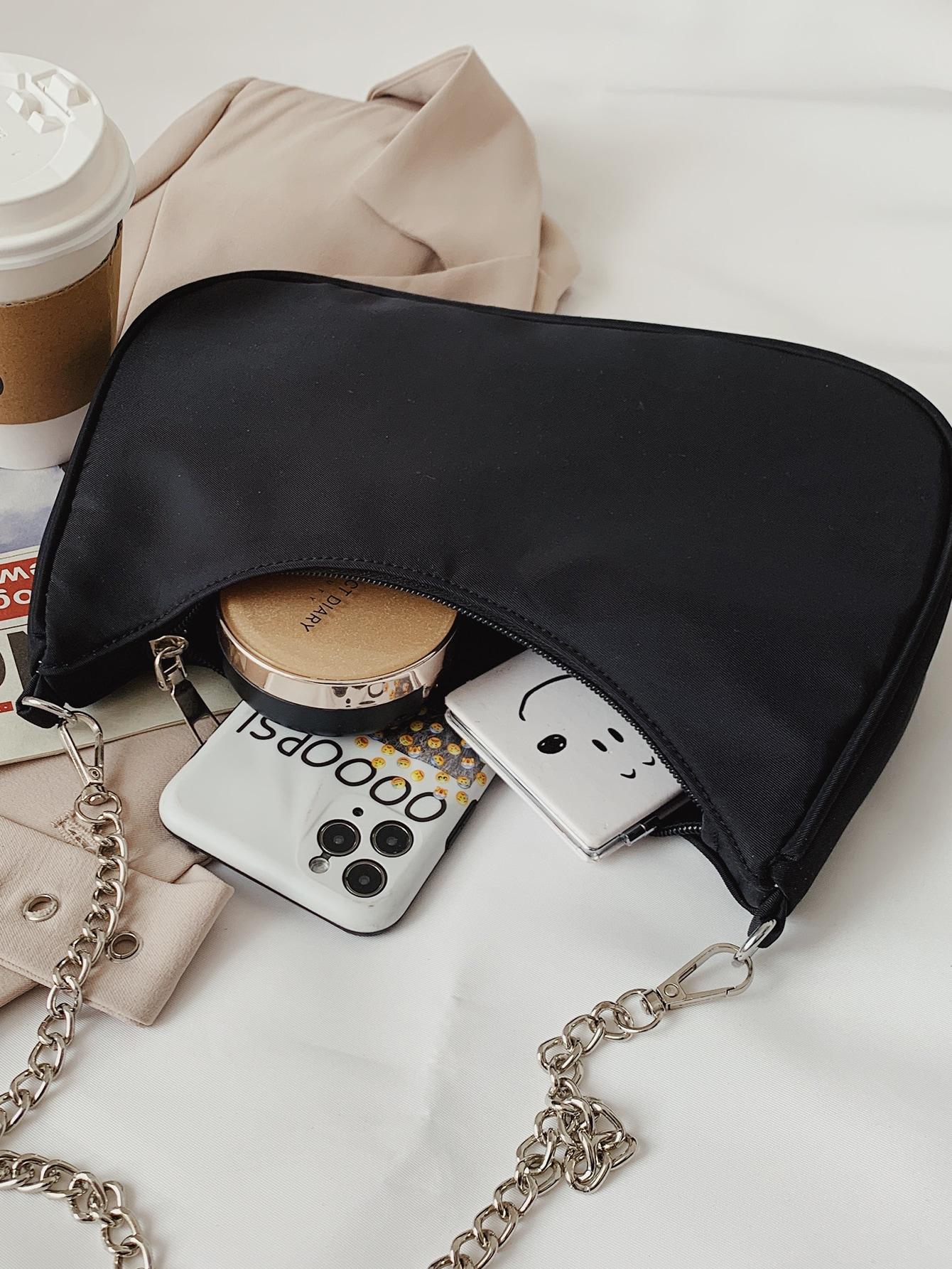 SHEIN CZARNA TOREBKA ŁAŃCUSZEK S07__28X16,5